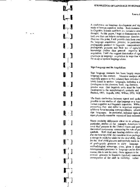 Knowledge of language in signed and spoken language acquisition